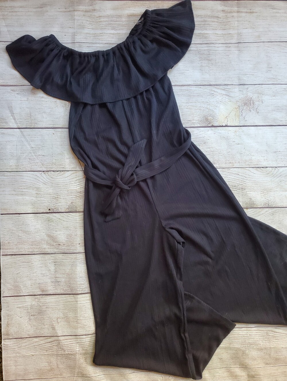 Art Class Kid Ruffle Belted Jumpsuit NWT